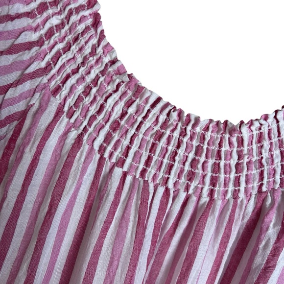 Free People Pink Stripe Tiered Short Sleeve Maxi Dress Size XS - Picture 5 of 15